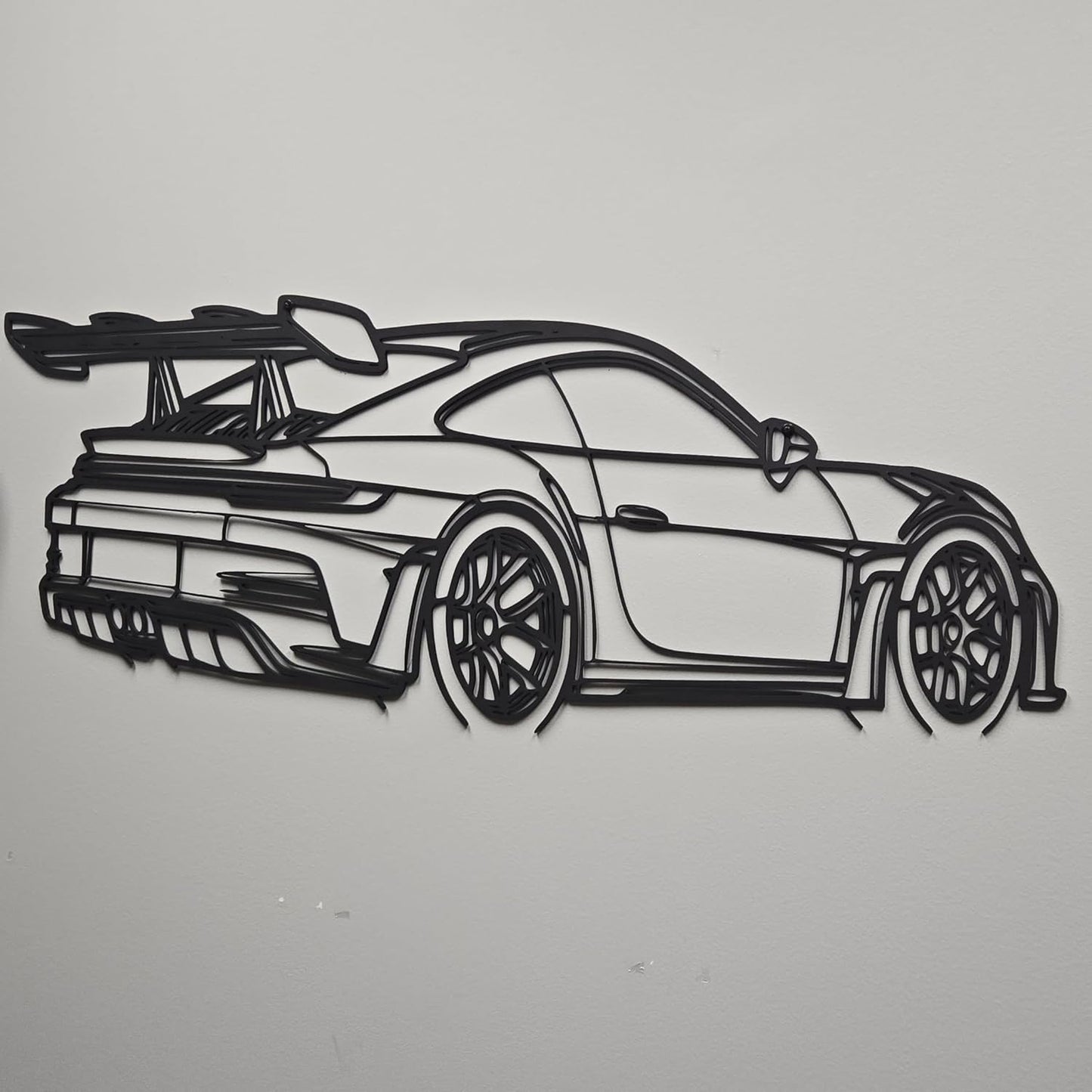 Beoals Sports Car 3D printed plastic Wall Art, Modern Racing Car Design, Black Plastic Wire Decor