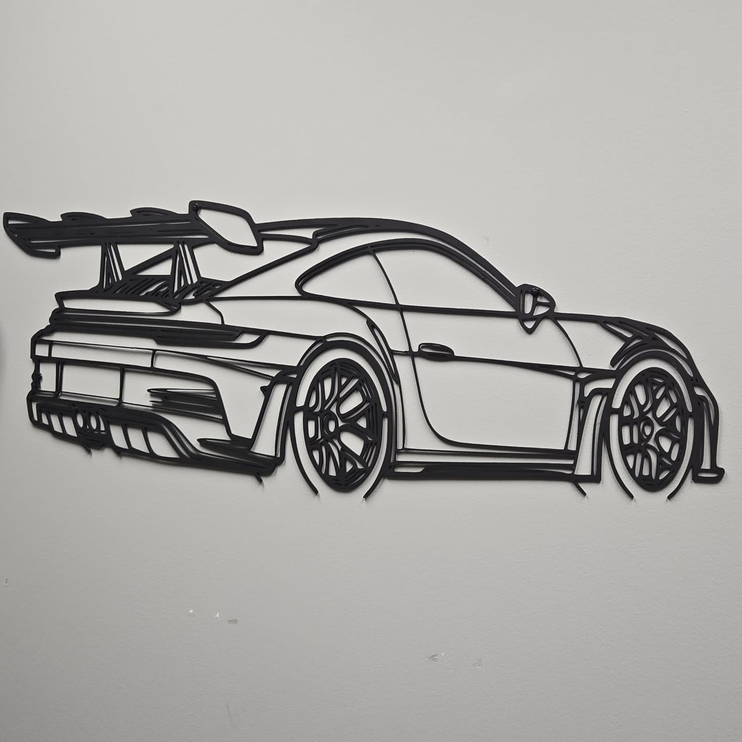 Beoals Sports Car 3D printed plastic Wall Art, Modern Racing Car Design, Black Plastic Wire Decor