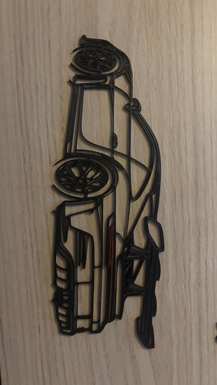 Beoals Sports Car 3D printed plastic Wall Art, Modern Racing Car Design, Black Plastic Wire Decor