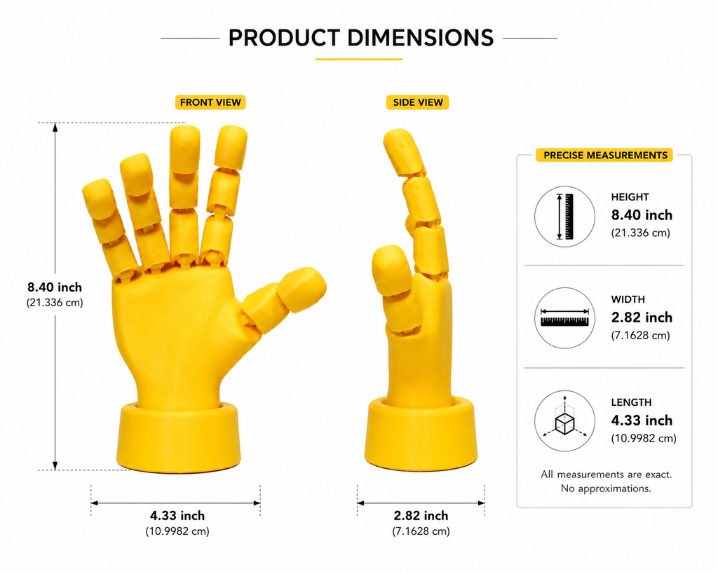 Articulated Robotic Hand Figurine — Poseable Desk Toy & Fun Display Piece
