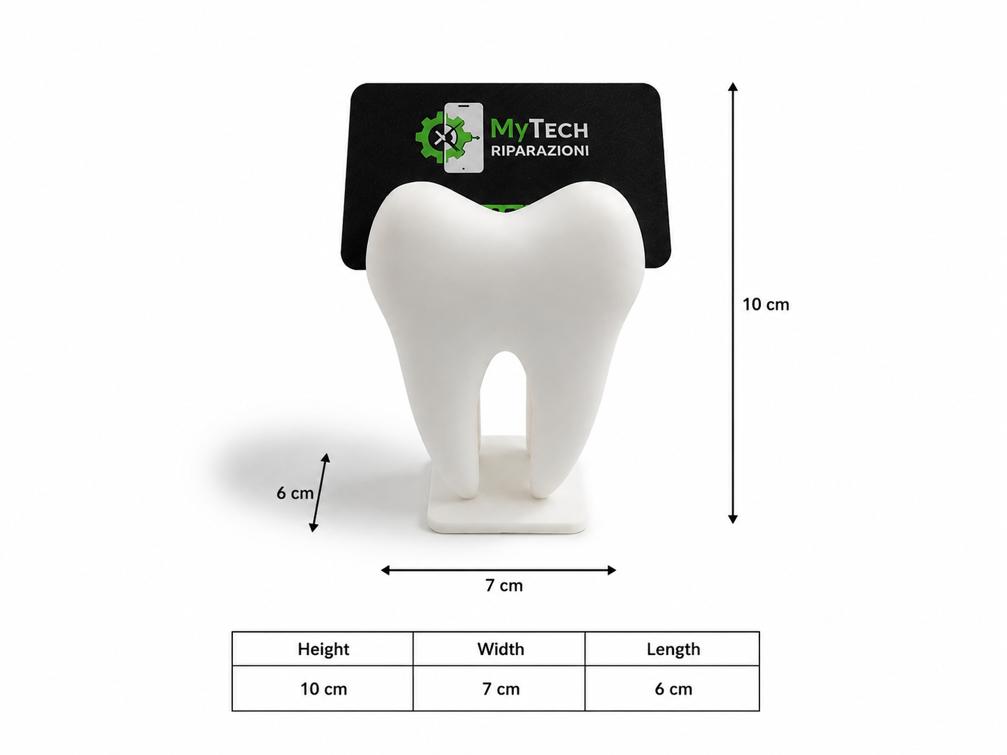 Tooth-Shaped Business Card Holder — 3D Printed Desk Organizer