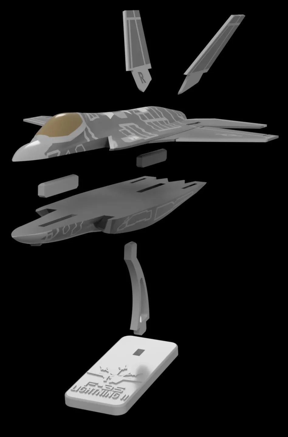 F-35 Lightning II Scale Model — 3D Printed Stealth Fighter Display