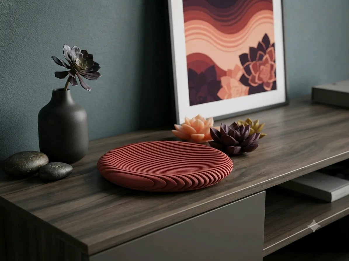 3D Printed Ripple Bowl — Decorative Serving & Display Bowl for Home Decor