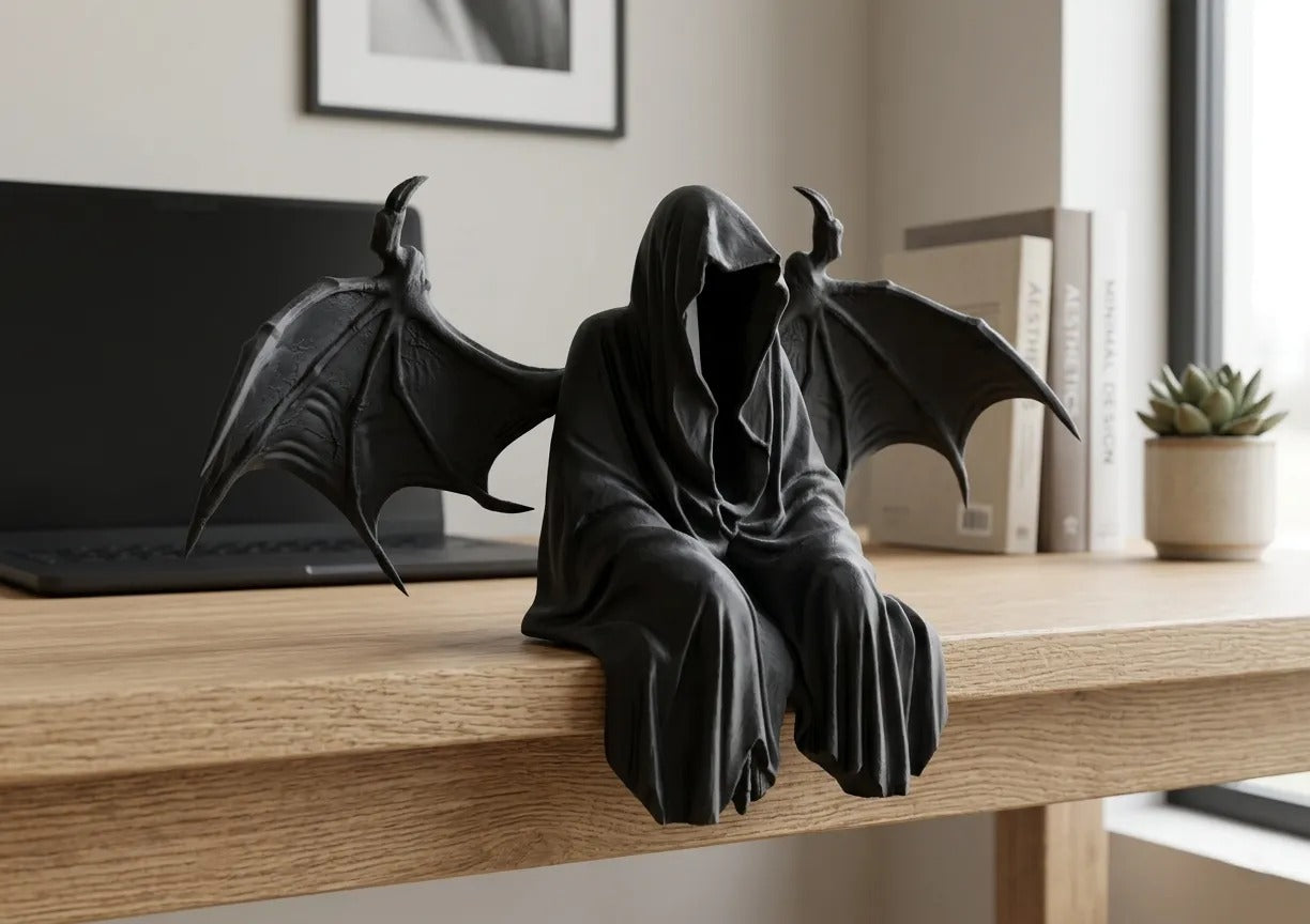 Dark Reaper Shelf Sitter Figurine — Gothic Desk Decor & Collectible Statue