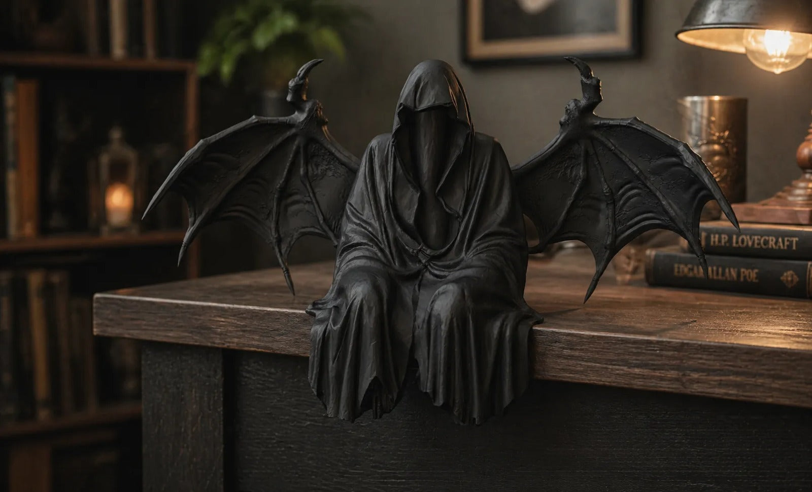 Dark Reaper Shelf Sitter Figurine — Gothic Desk Decor & Collectible Statue