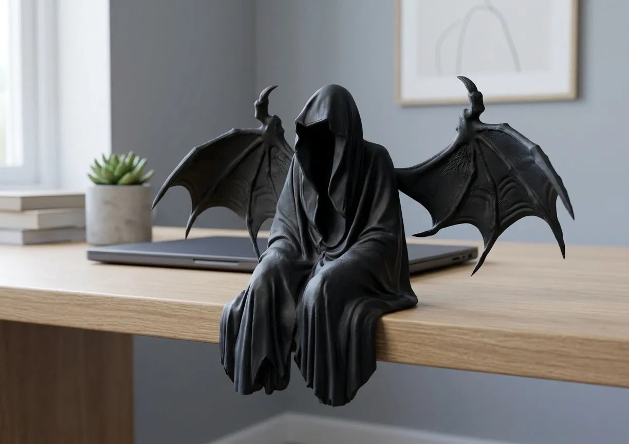 Dark Reaper Shelf Sitter Figurine — Gothic Desk Decor & Collectible Statue