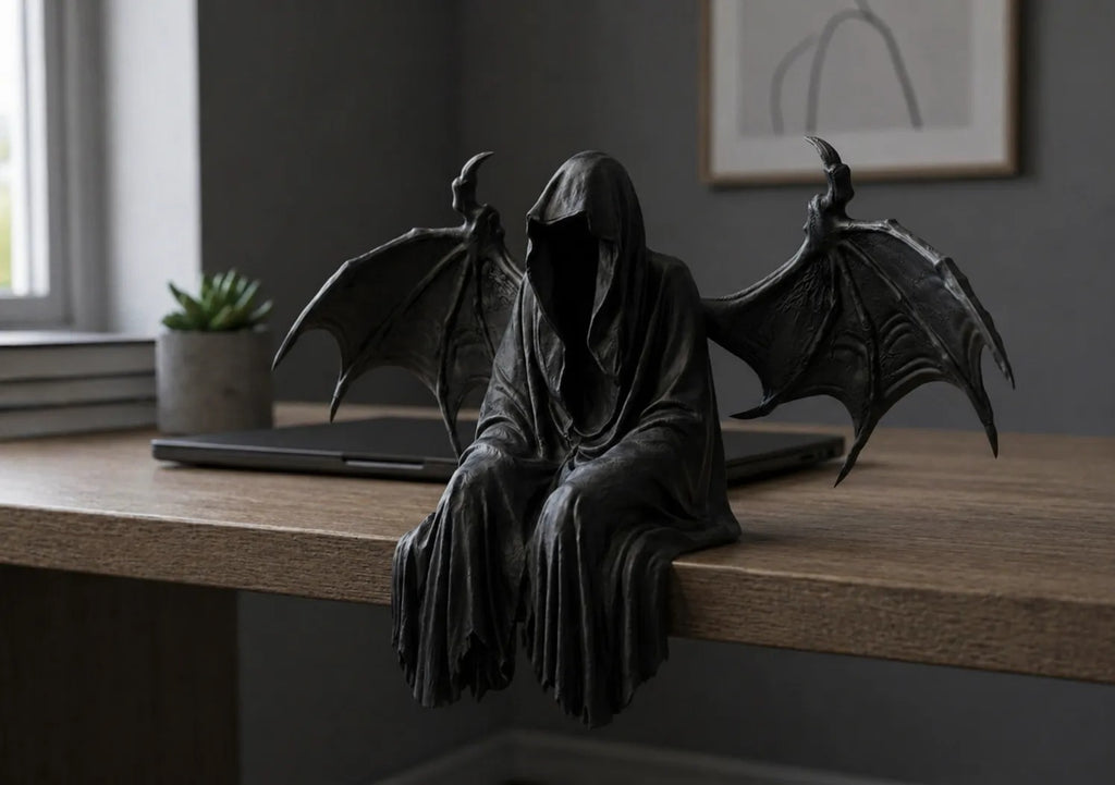 Dark Reaper Shelf Sitter Figurine — Gothic Desk Decor & Collectible Statue