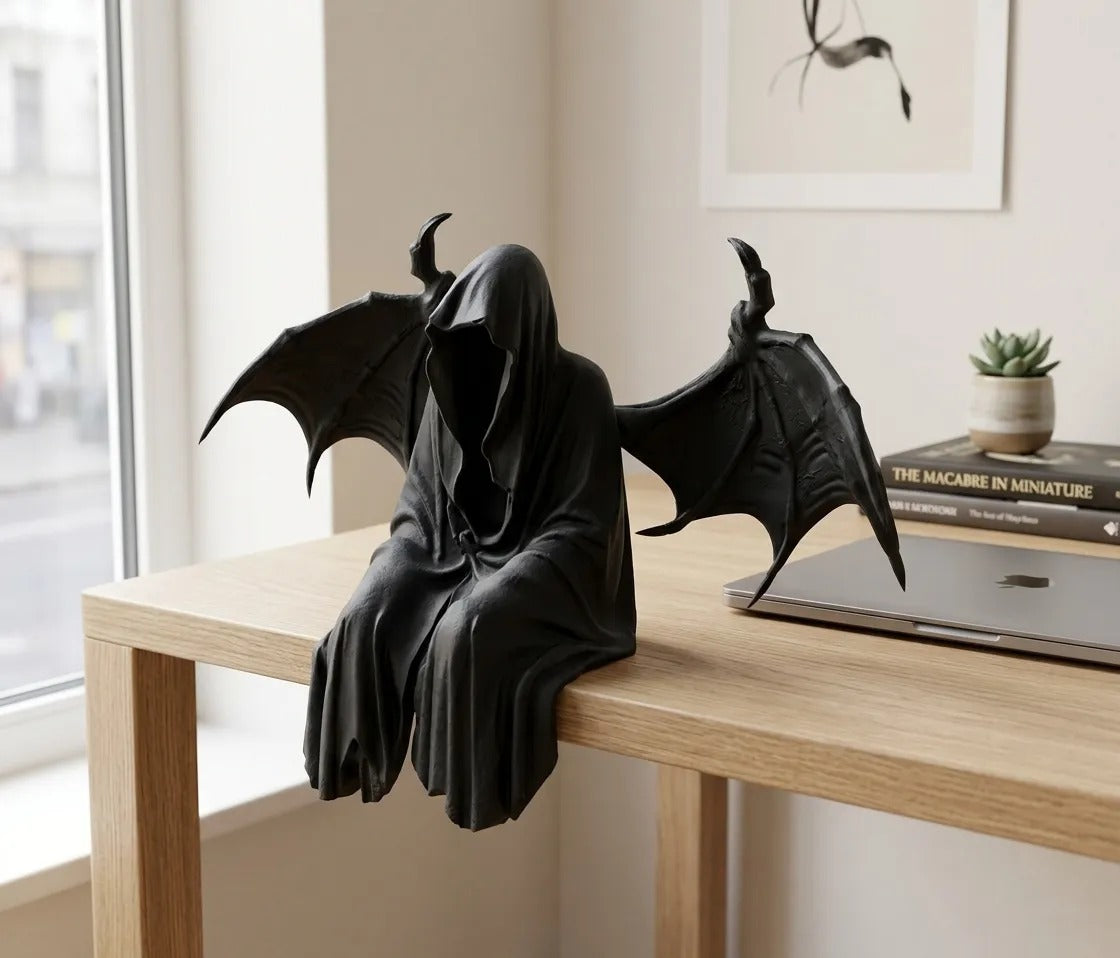 Dark Reaper Shelf Sitter Figurine — Gothic Desk Decor & Collectible Statue