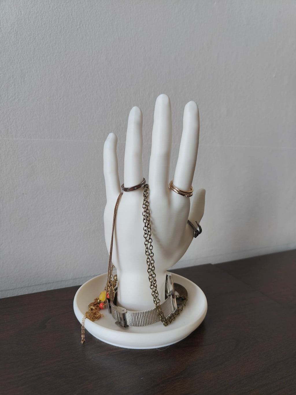 Hand Jewellery Organiser Stand — Ring, Bracelet & Necklace Display Holder with Tray