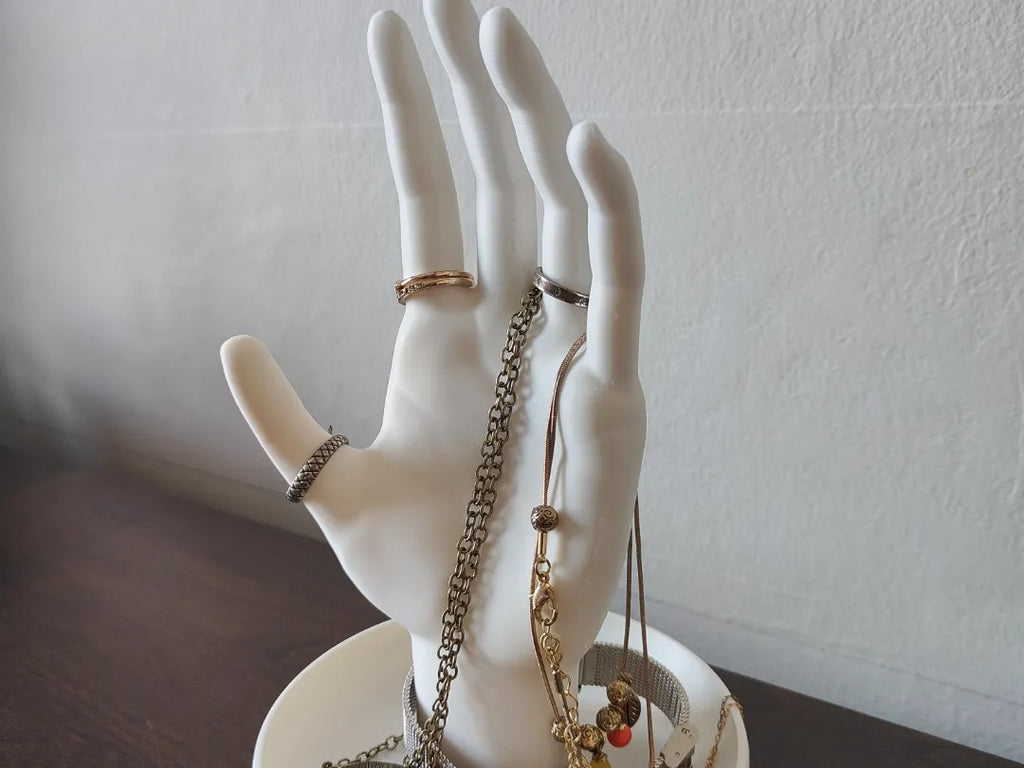 Hand Jewellery Organiser Stand — Ring, Bracelet & Necklace Display Holder with Tray