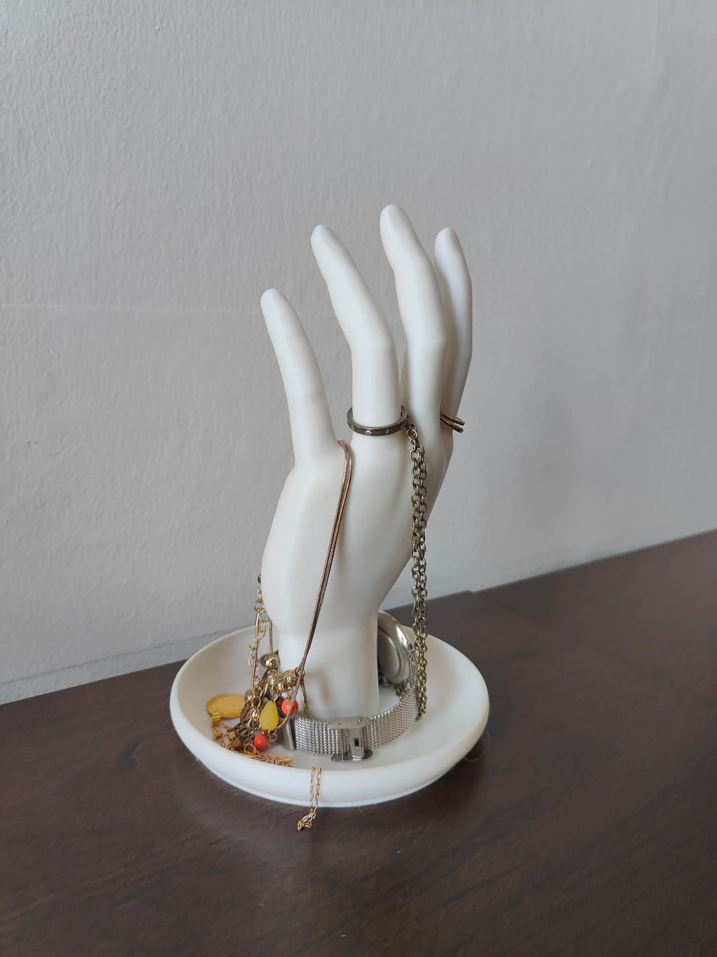 Hand Jewellery Organiser Stand — Ring, Bracelet & Necklace Display Holder with Tray