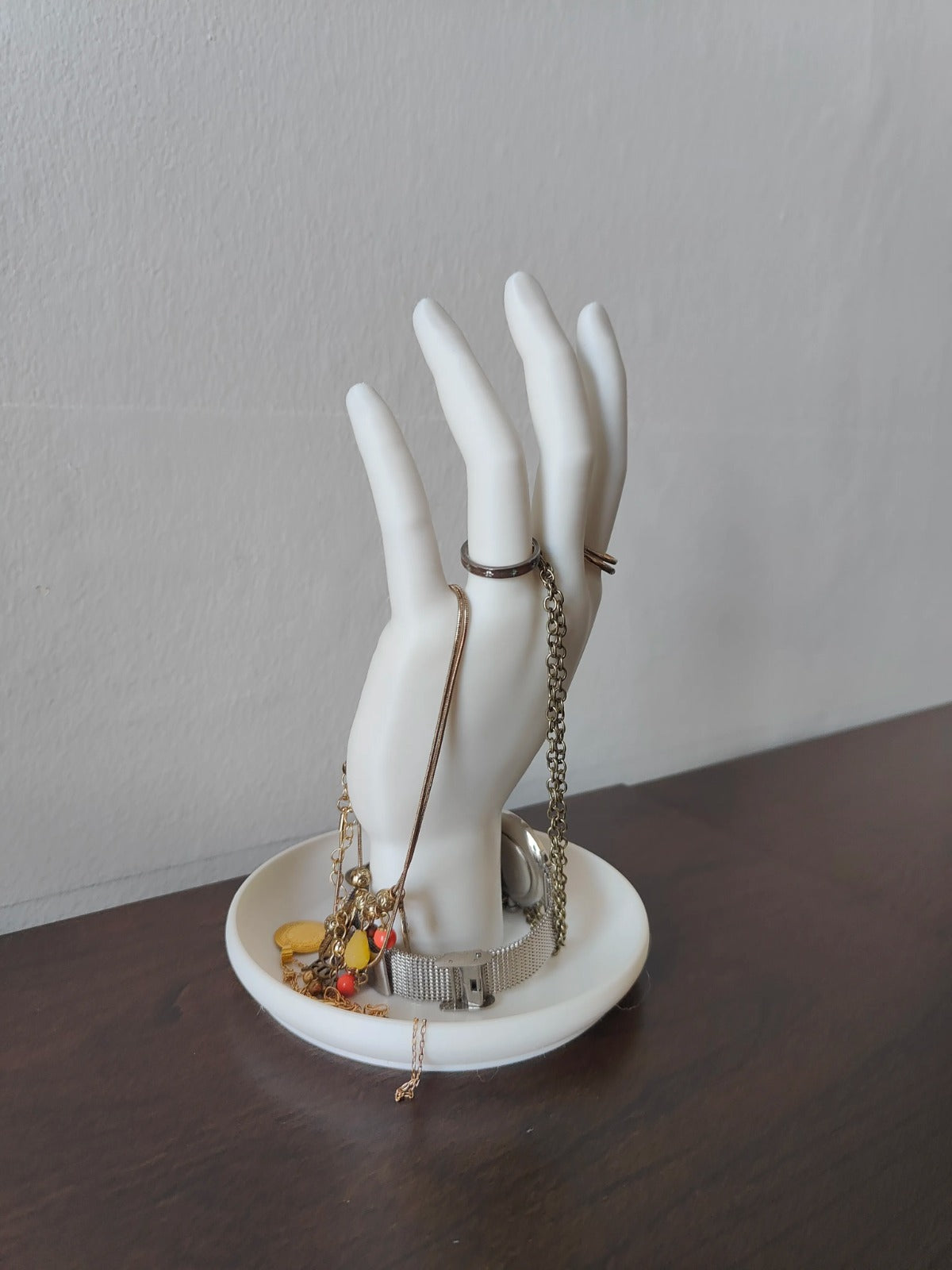 Hand Jewellery Organiser Stand — Ring, Bracelet & Necklace Display Holder with Tray