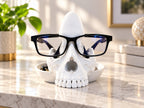 3D Printed Skull Glasses Holder with Tray | Eyeglass Stand | Desk Organizer | Home Decor Gift