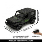 HXS Power Off-Road Jeep Die-Cast Pull Back Toy Car | Matte Black | Compact Scale Model | Kids Gift