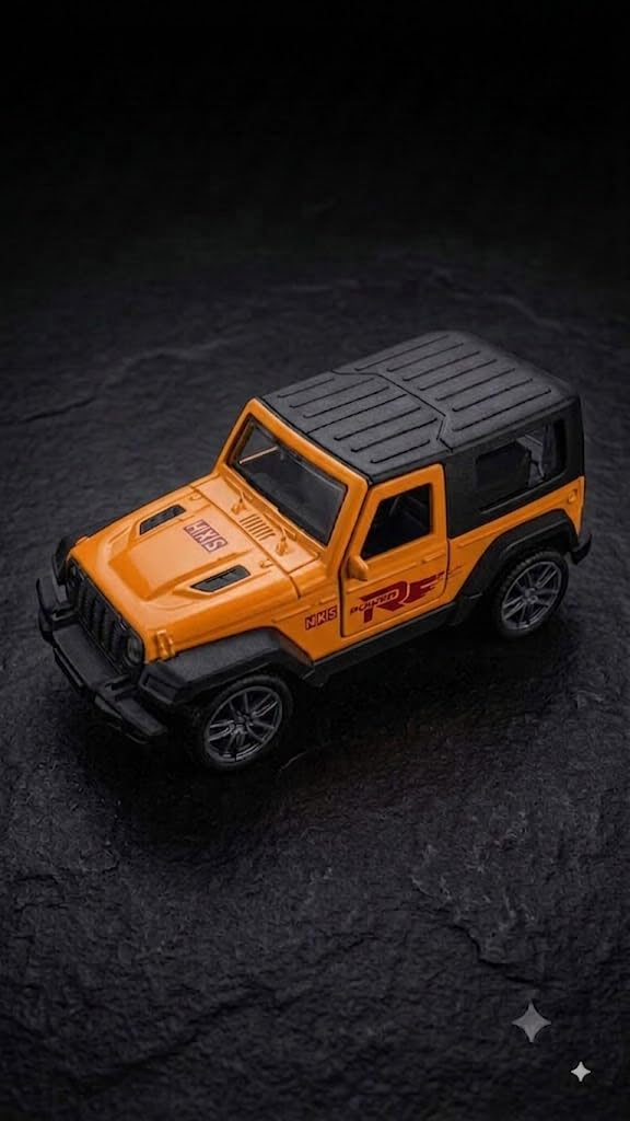 HXS Power Off-Road Jeep Die-Cast Pull Back Toy Car | Bold Orange