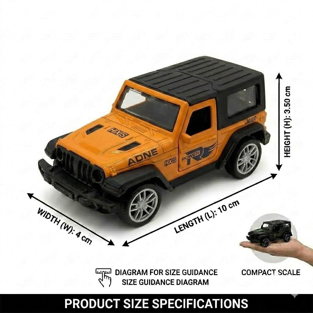 HXS Power Off-Road Jeep Die-Cast Pull Back Toy Car | Bold Orange