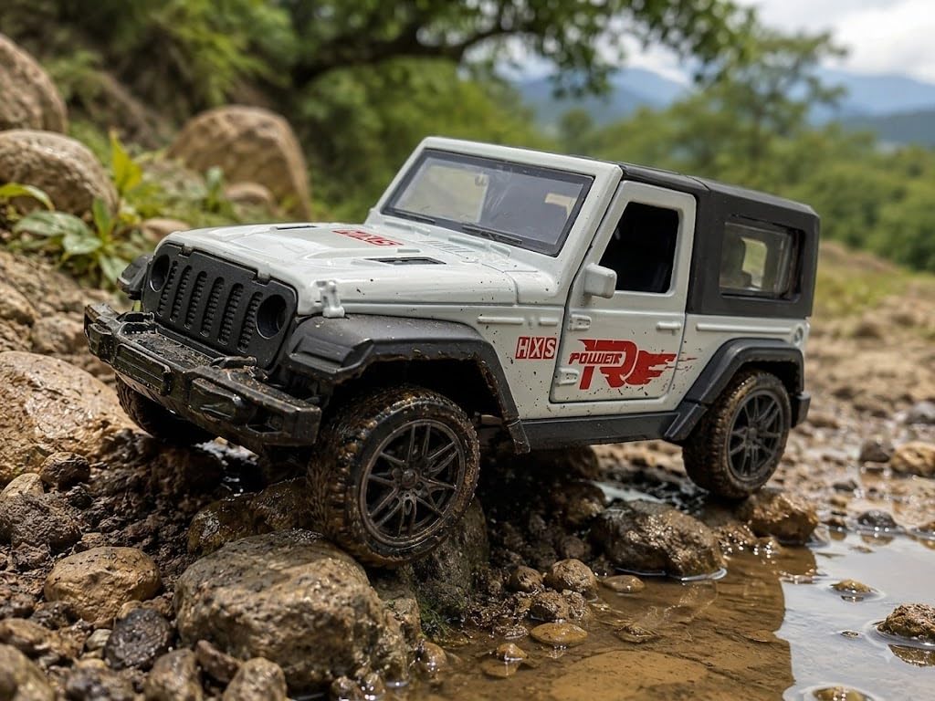 HXS Power Off-Road Jeep Die-Cast Pull Back Car | Matte Black | Kids Gift