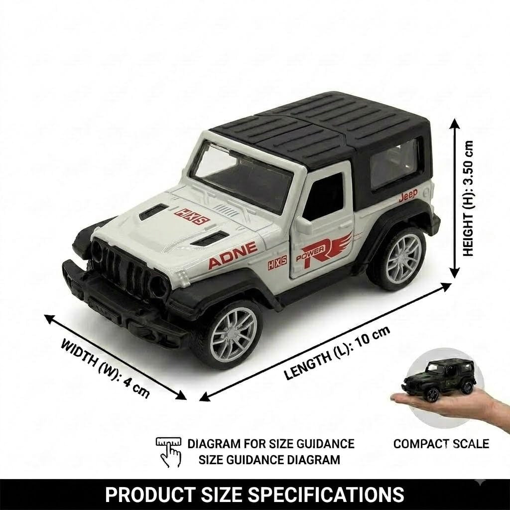 HXS Power Off-Road Jeep Die-Cast Pull Back Car | Matte Black | Kids Gift