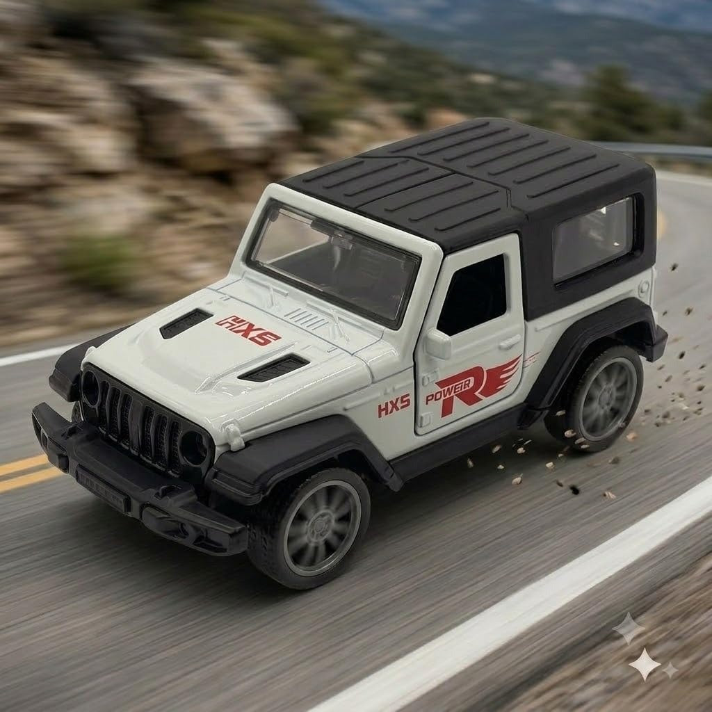 HXS Power Off-Road Jeep Die-Cast Pull Back Car | Matte Black | Kids Gift