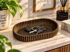 3D Printed Oval Tray | Ribbed Edge Design | Desk Organizer & Key Tray | Home Decor