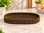 3D Printed Oval Tray | Ribbed Edge Design | Desk Organizer & Key Tray | Home Decor