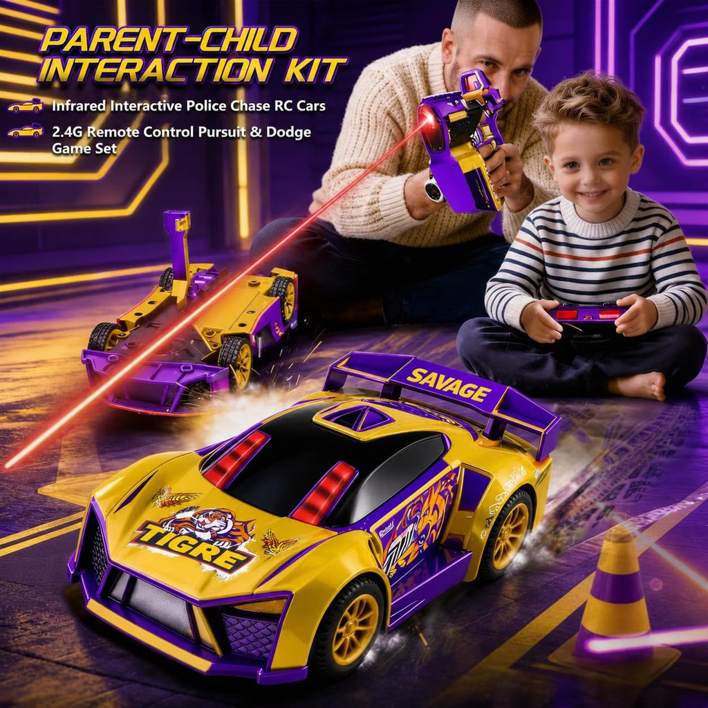 Tigre Savage RC Car with Infrared Gun | 2.4G Remote Control | Laser Chase Game Set | Kids Gift