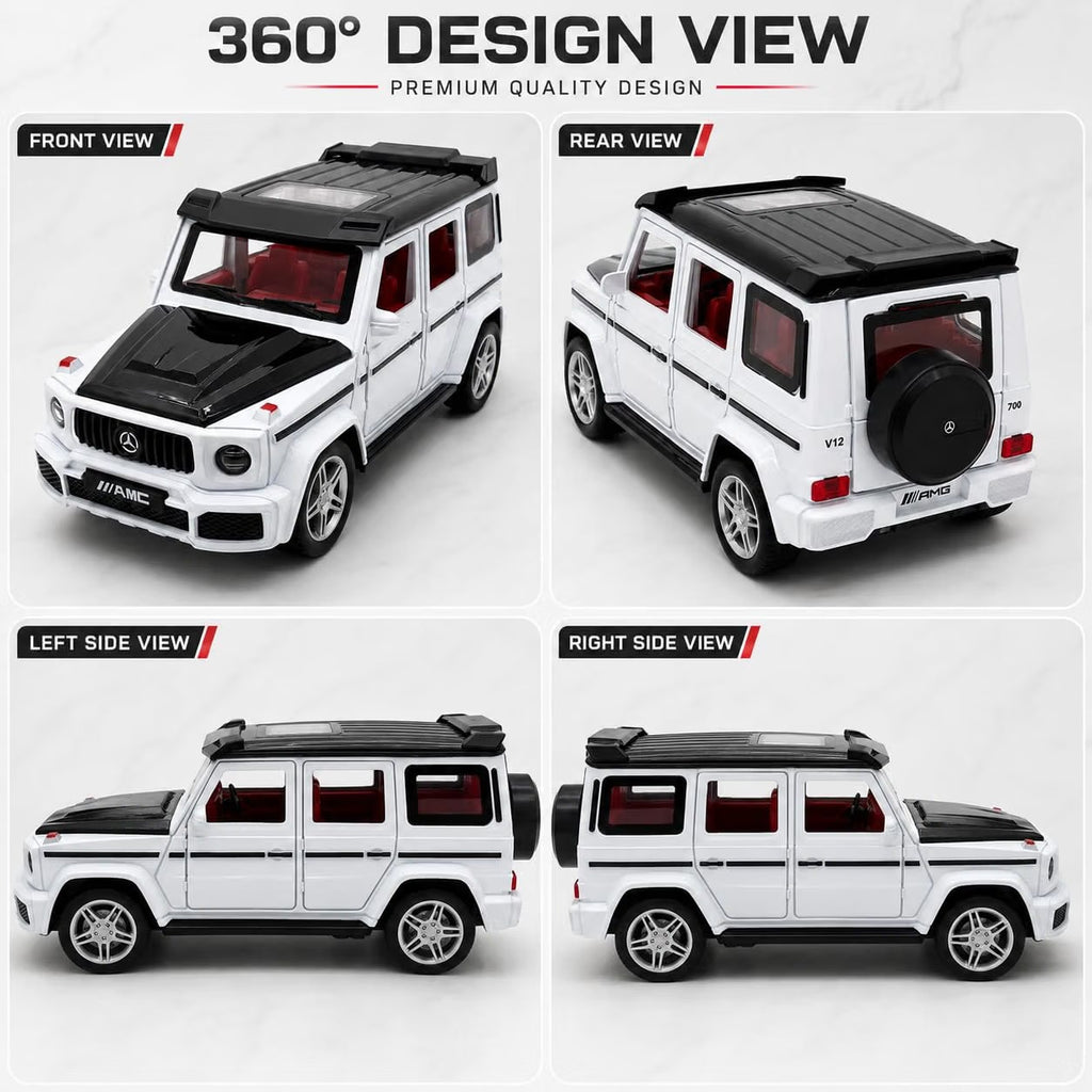 G-Wagon AMG Style Die-Cast Pull Back Car | Lights & Engine Sound | Openable Doors | 1:28 Scale | Kids Gift