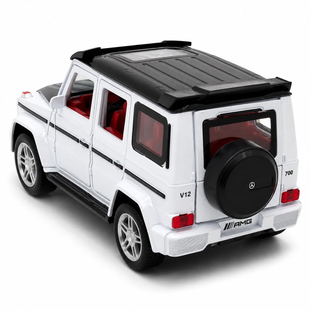 G-Wagon AMG Style Die-Cast Pull Back Car | Lights & Engine Sound | Openable Doors | 1:28 Scale | Kids Gift