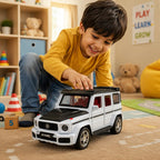 G-Wagon AMG Style Die-Cast Pull Back Car | Lights & Engine Sound | Openable Doors | 1:28 Scale | Kids Gift
