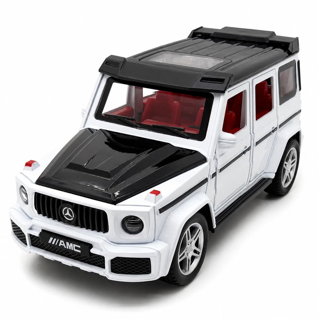 G-Wagon AMG Style Die-Cast Pull Back Car | Lights & Engine Sound | Openable Doors | 1:28 Scale | Kids Gift