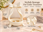 3D Printed White Bow Jewellery Holder ,Elegant Ring & Accessories Dish