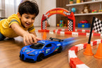 Blue Racing Car | Die-Cast Push & Go Supercar | Openable Doors |