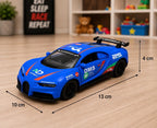 Blue Racing Car | Die-Cast Push & Go Supercar | Openable Doors |