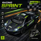Die-Cast Pull Back Car with Lights & Sound | Openable Doors & Hood