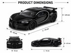 Bugatti Chiron Style Supercar Model — Black Die-Cast Look Toy Car