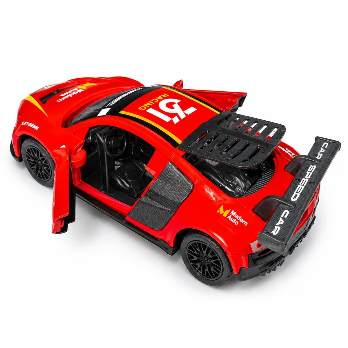 Audi R8 Style Racing Car Model , Red GT Competition Toy | Race Car Replica with Spoiler