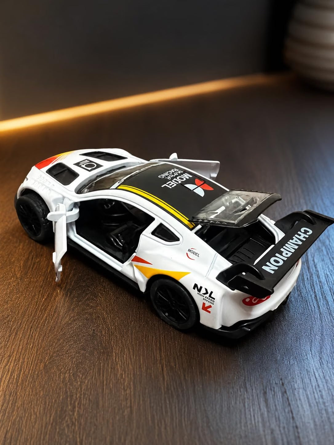 Champion Racing Die-Cast Pull Back Car with Lights & Sound | Openable Doors | Kids Gift