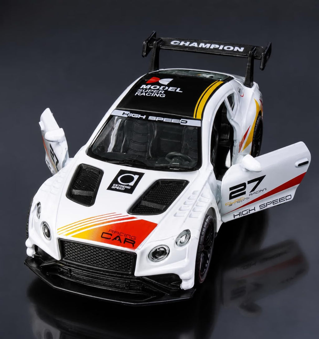 Champion Racing Die-Cast Pull Back Car with Lights & Sound | Openable Doors | Kids Gift
