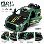 Model 56 Die-Cast Racing Car with Openable Doors & Trunk | Rubber Tires | Pull Back Action | Kids Gift