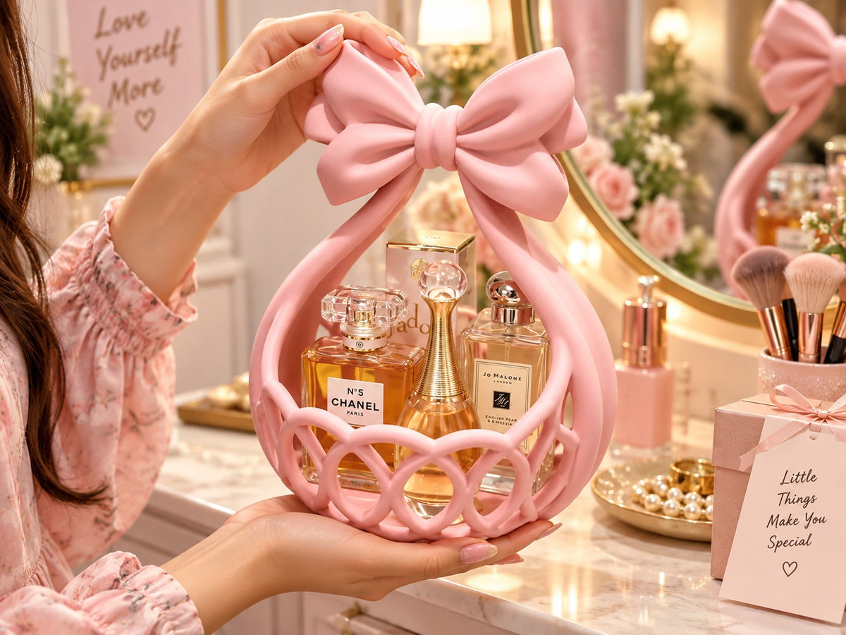 3D Printed Pink Bow Perfume Basket