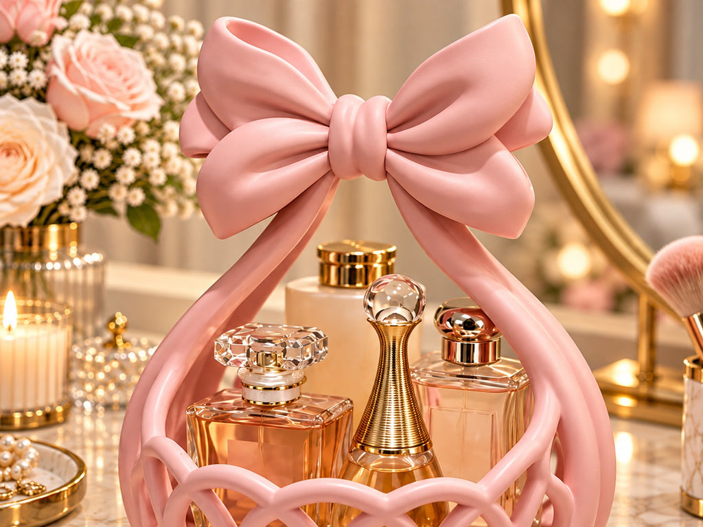 3D Printed Pink Bow Perfume Basket