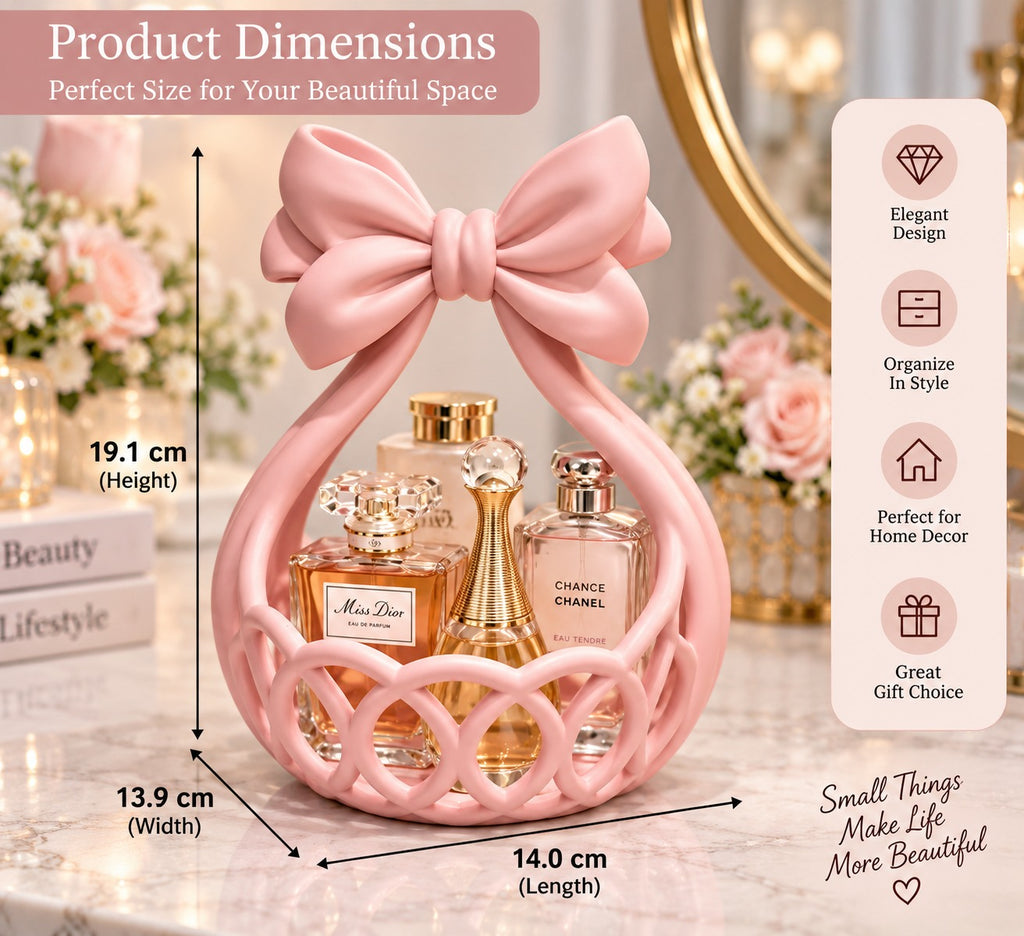 3D Printed Pink Bow Perfume Basket