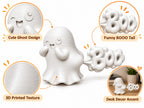 Cute Ghost “BOO” 3D Printed Desk Decor | Halloween Figurine | Shelf & Gift Accent