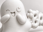 Cute Ghost “BOO” 3D Printed Desk Decor | Halloween Figurine | Shelf & Gift Accent